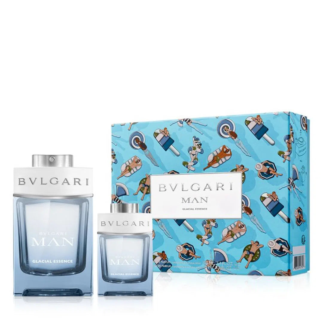 Estuche Bvlgari Man Glacial Essence EDP (M) / 2 Pc SP 100 ml; SP 15 ml - 783320417849- Prive Perfumes Honduras