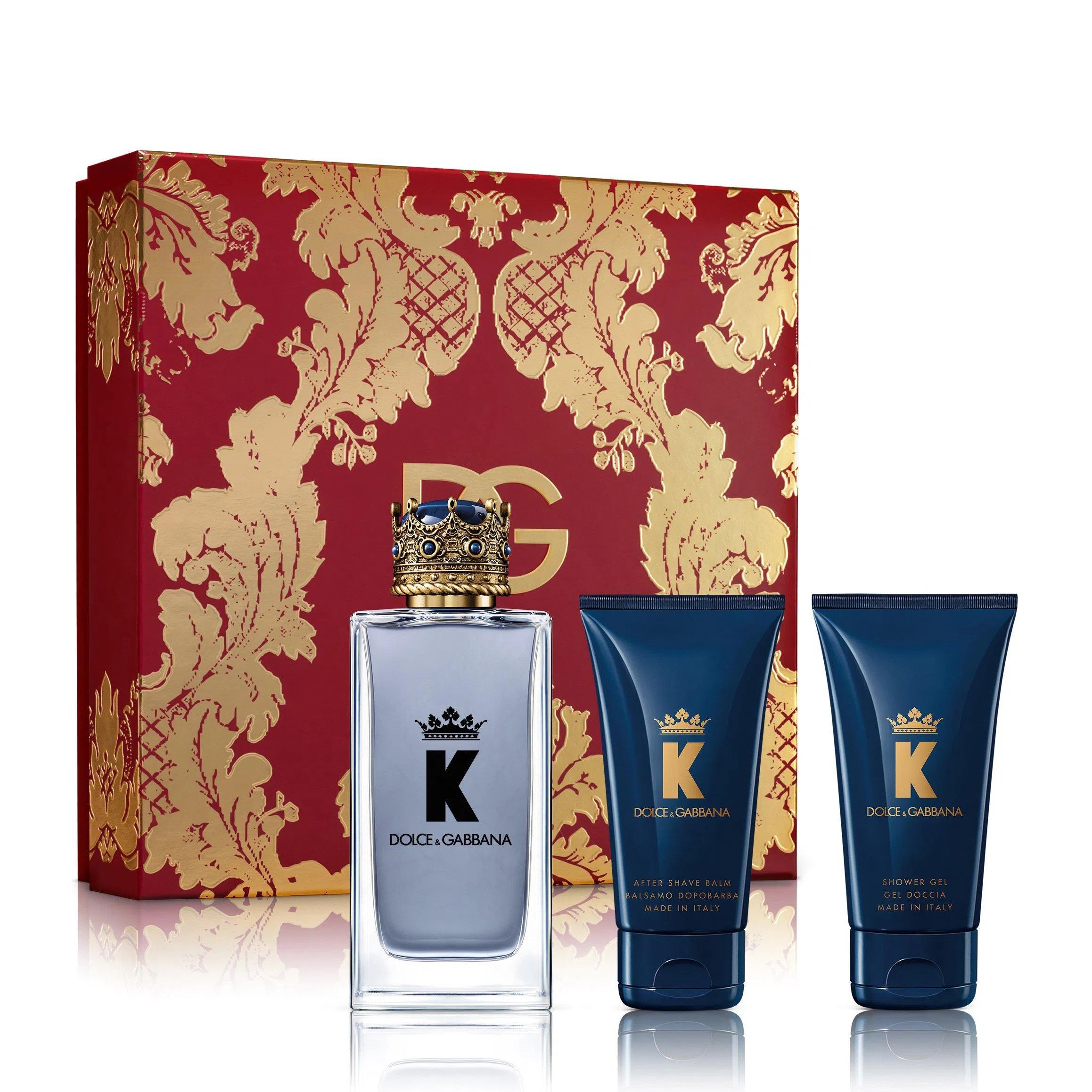 Estuche Dolce & Gabbana K EDT (M) / 3 Pc SP 100 ml; SG 50 ml; AS 50 ml - 8057971185436- Prive Perfumes Honduras