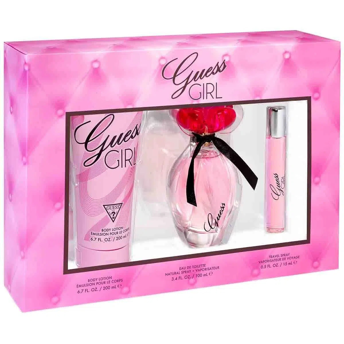 Estuche Guess Girl EDT (W) / 3 Pc SP 100 m; BL 200 ml; SP 15 ml - 085715329936- Prive Perfumes Honduras
