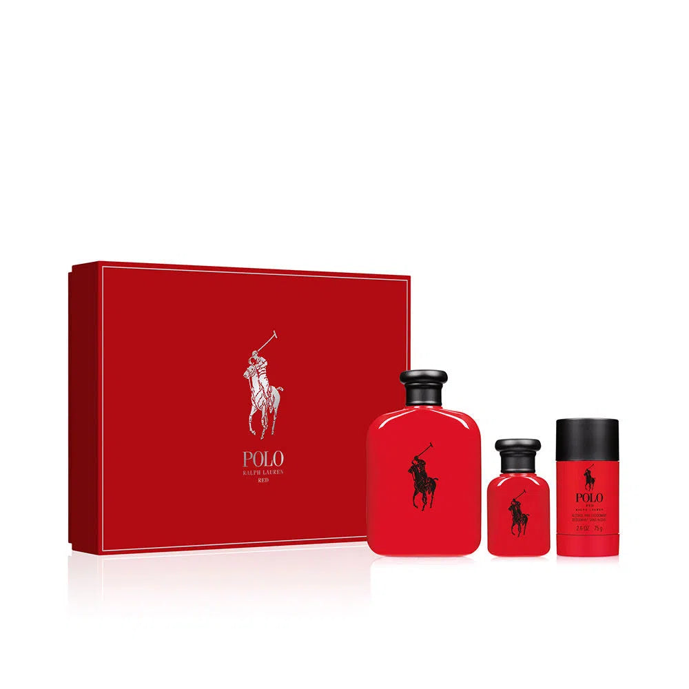 Estuche Ralph Lauren Polo Red EDT (M) / 3 Pc SP 125 ml; SP 40 ml; DEO - 3605972817730- Prive Perfumes Honduras