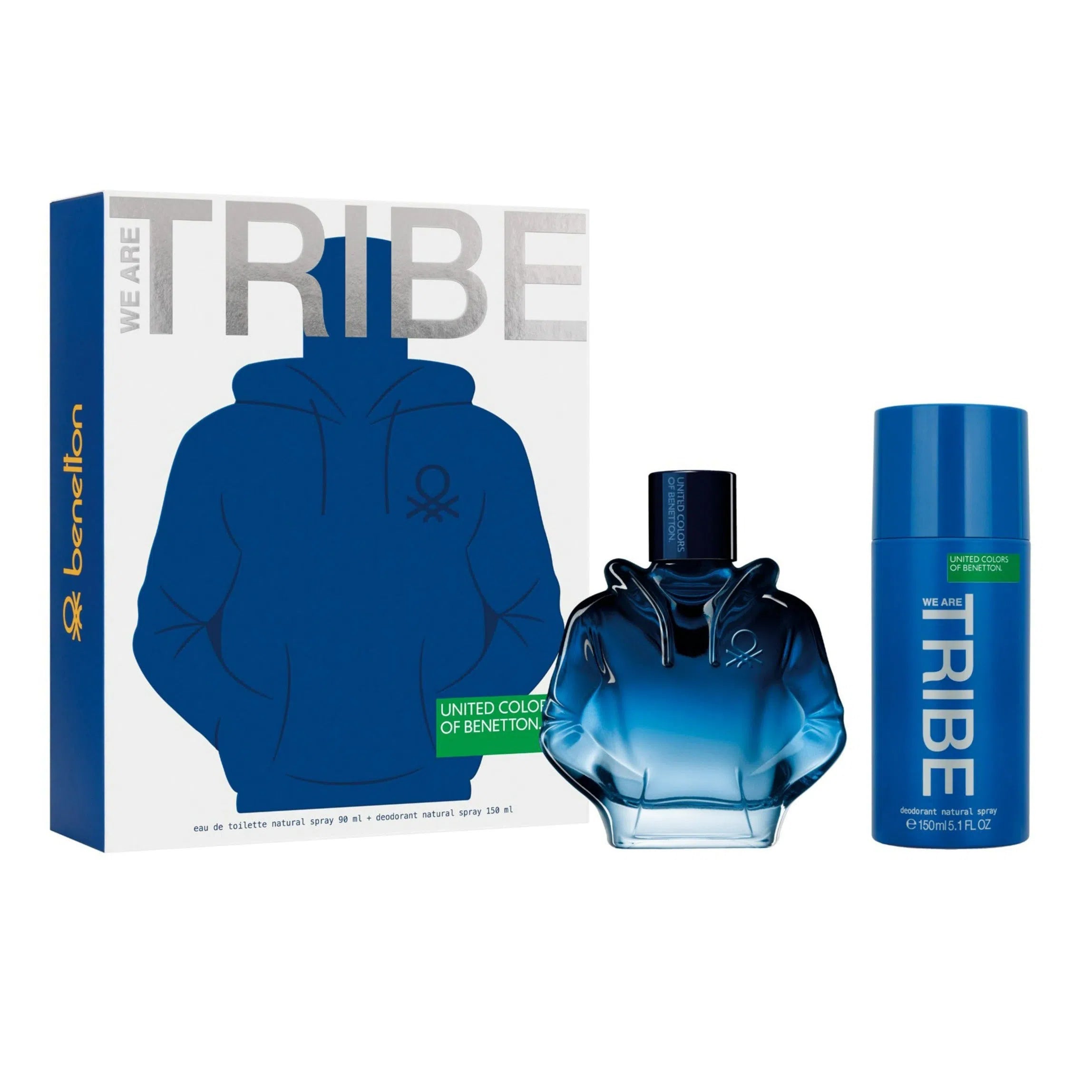 Estuche United Colors of Benetton We Are Tribe EDT (M) / 2 Pc SP 90 ml; DEO 150 ml - 8433982019777- Prive Perfumes Honduras