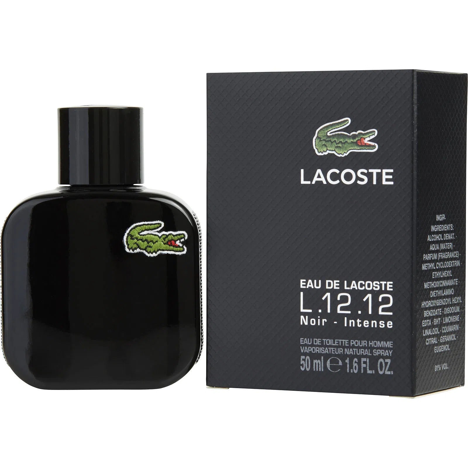 Perfume Lacoste L.12.12 Noir - Intense EDT (M) / 50 ml - 737052896106- Prive Perfumes Honduras