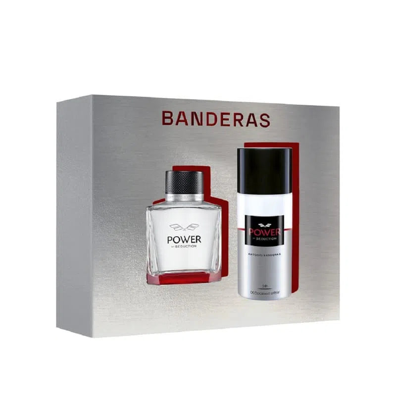 Estuche Antonio Banderas Power of Seduction EDT (M) / 2 Pc SP 100 ml; DEO 150 ml - 8411061074633- Prive Perfumes Honduras