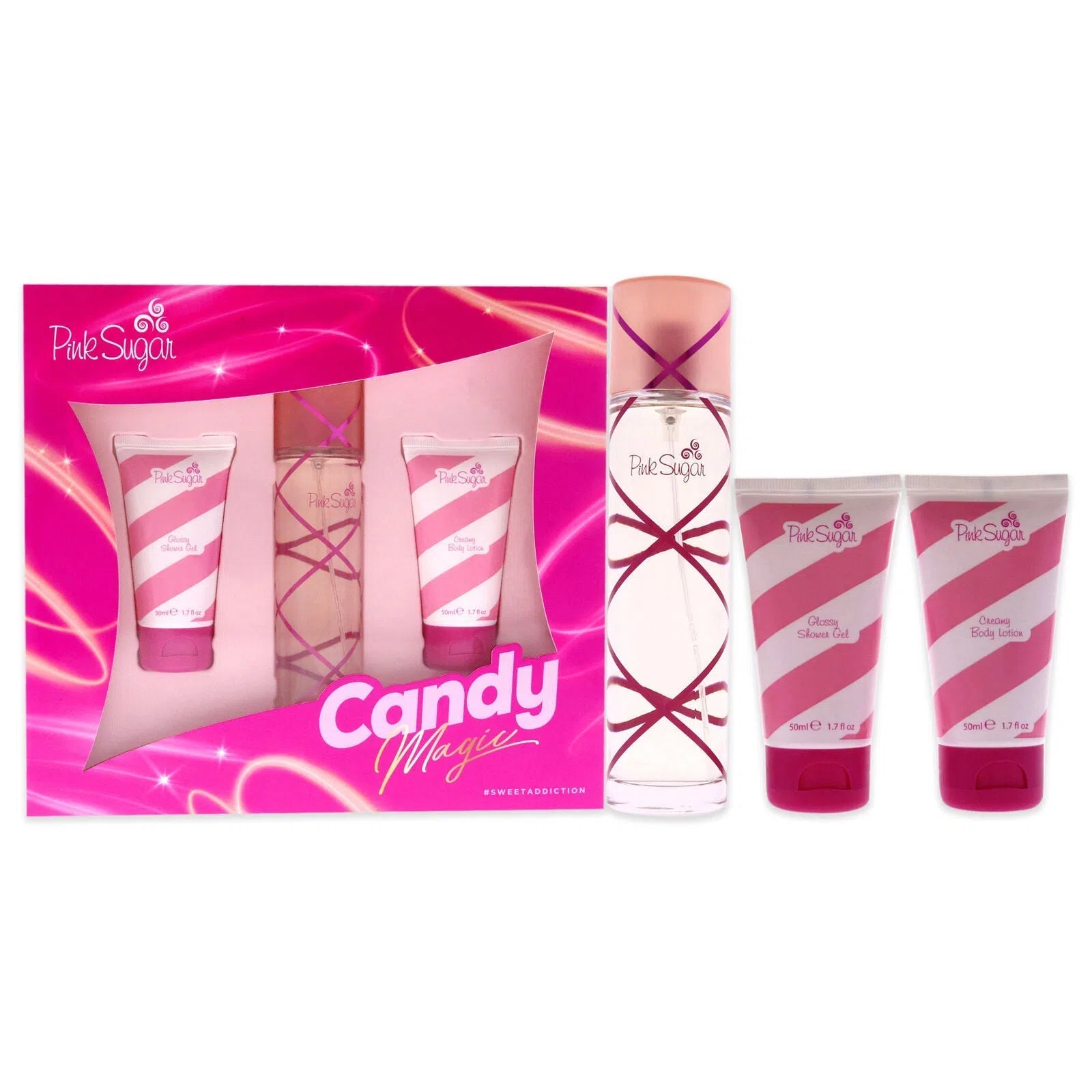 Estuche Aquolina Pink Sugar EDT (W) / 3 Pc SP 100 ml; SG 50 ml; BL 50 ml - 8054609781886- Prive Perfumes Honduras
