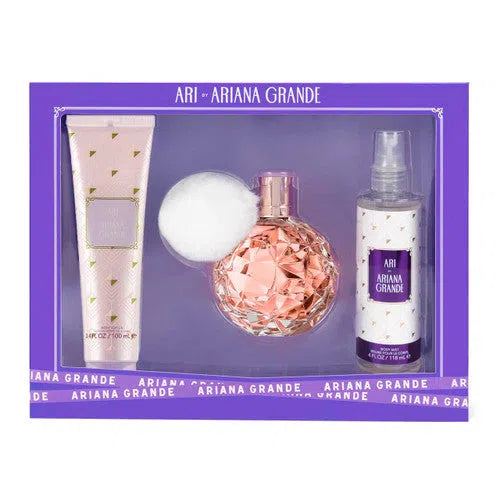 Estuche Ariana Grande Ari EDP (W) / 3Pc SP 100 ml; BM 118 ml; BL 100 ml - 810101501623- Prive Perfumes Honduras