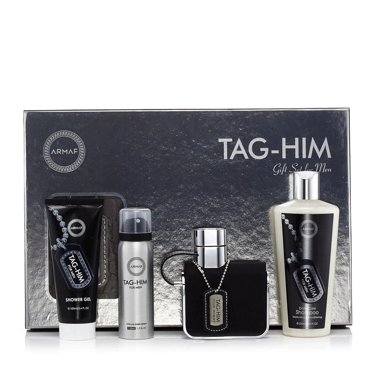 Estuche Armaf Tag Him EDP (M) / 4 Pc SP 105 ml; BS 50 ml; SG 100ml; Shampoo 250 ml - 6085010091013- Prive Perfumes Honduras