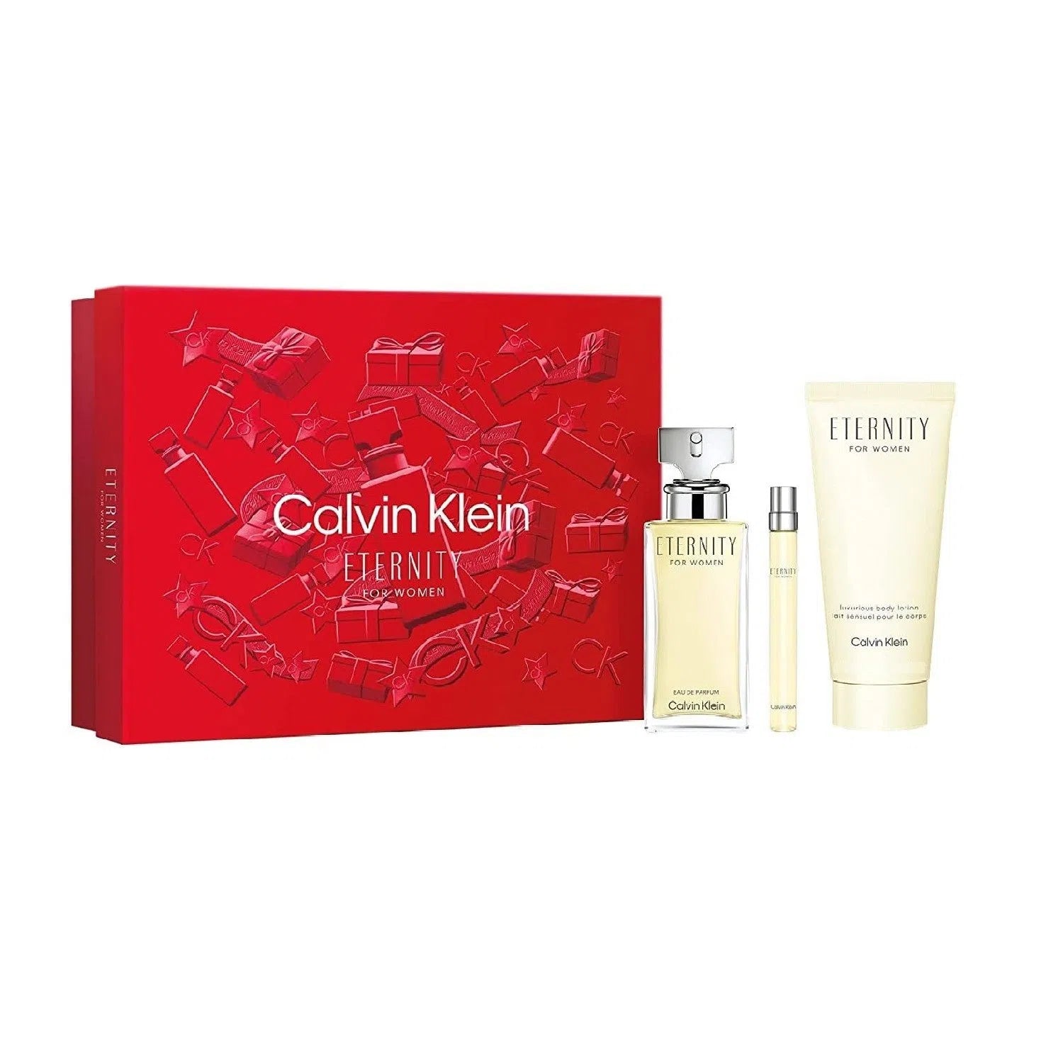 Estuche Calvin Klein Eternity EDP (W) / 3 Pc SP 100 ml; BL 100 ml; SP 10 ml - 3616303455163- Prive Perfumes Honduras