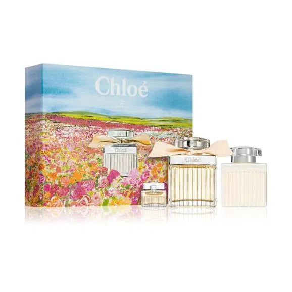 Estuche Chloe Chloe EDP (W) / 3 Pc SP 75ml; BL 100ml; EDP SP 5ml Mini - 3616304098208- Prive Perfumes Honduras