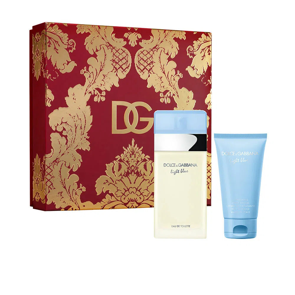Estuche Dolce & Gabbana Light Blue EDT (W) / 2Pc SP 100 ml; BL 50 ml - 8057971187430- Prive Perfumes Honduras