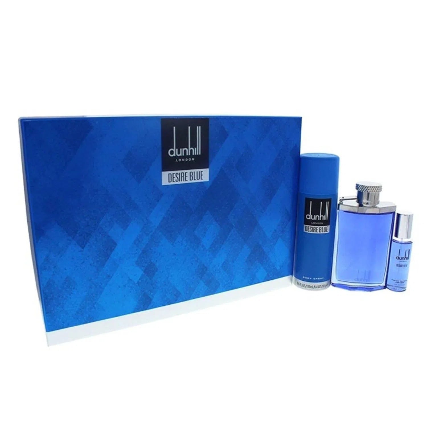 Estuche Dunhill Desire Blue London EDT (M) / 3 Pc SP 100 ml; BS 195 ml; SP 30 ml - 085715808677- Prive Perfumes Honduras