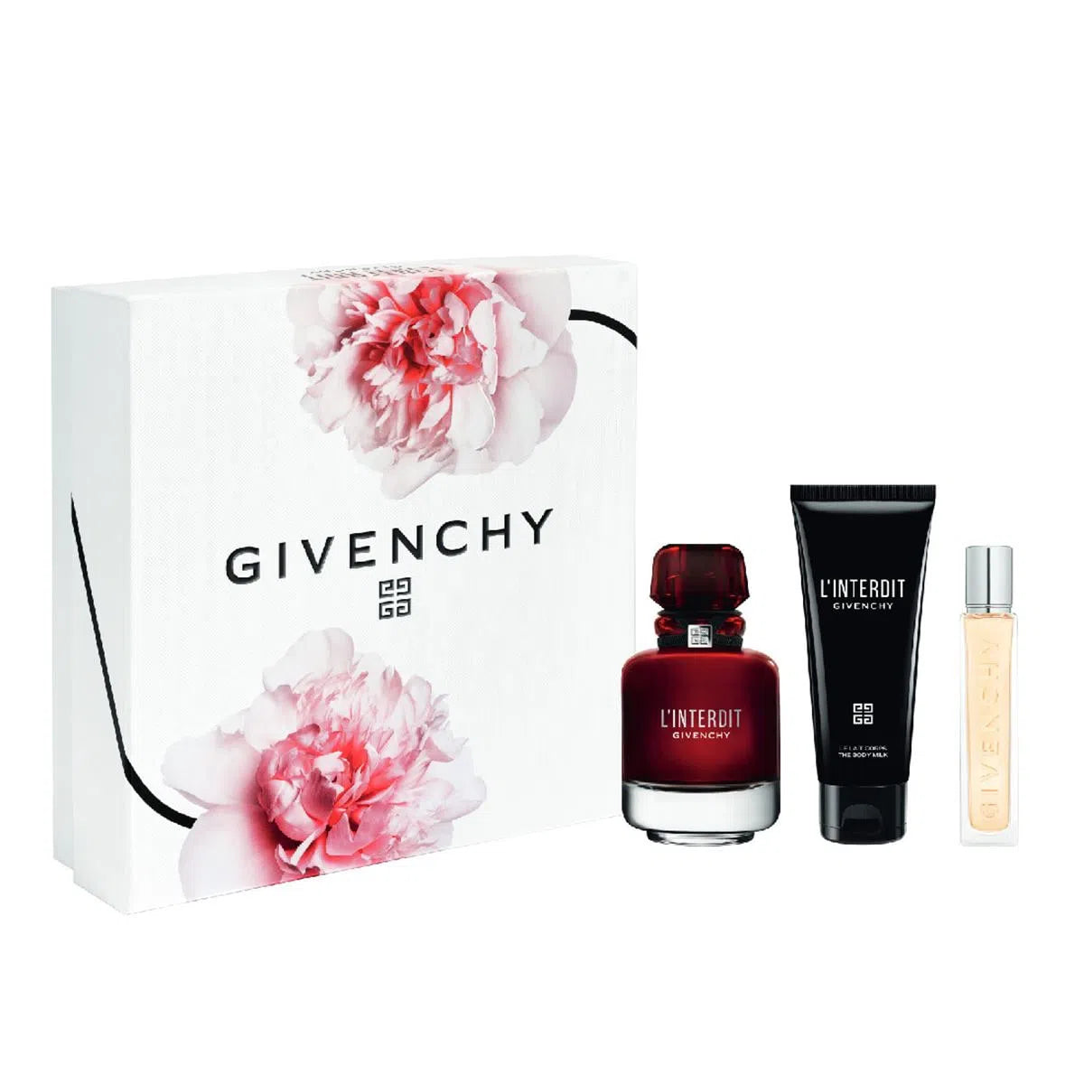 Estuche Givenchy L'Interdit Rouge EDP (W) / 3 Pc SP 80 ml; BL 75 ml; SP 12.5 ml - 3274872467354- Prive Perfumes Honduras