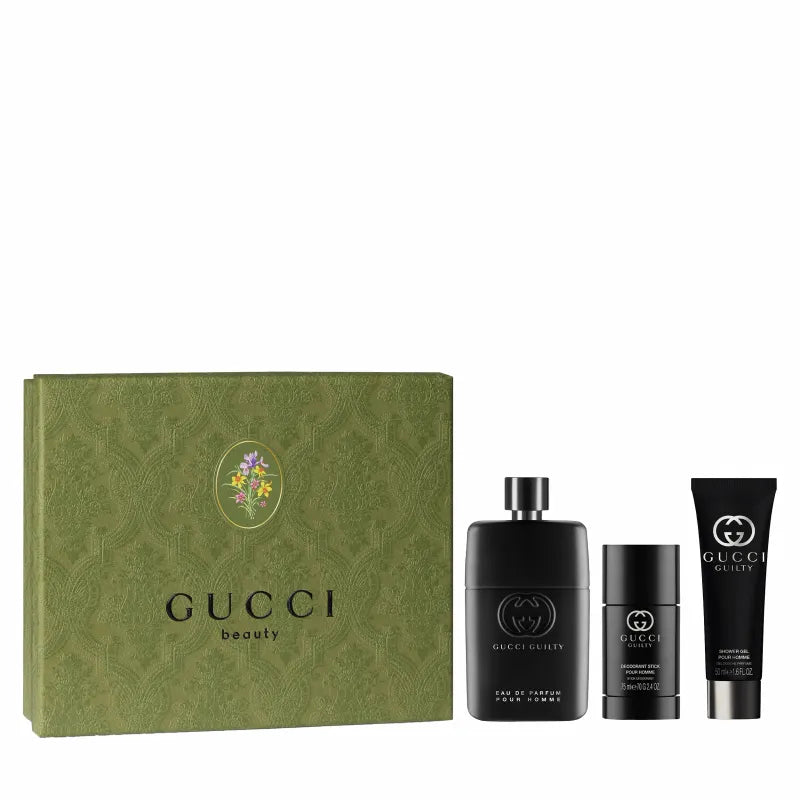Estuche Gucci Guilty Pour Homme EDP (M) / 3 Pc SP 90 ml; SG 50 ml; DEO - 3616304957024- Prive Perfumes Honduras