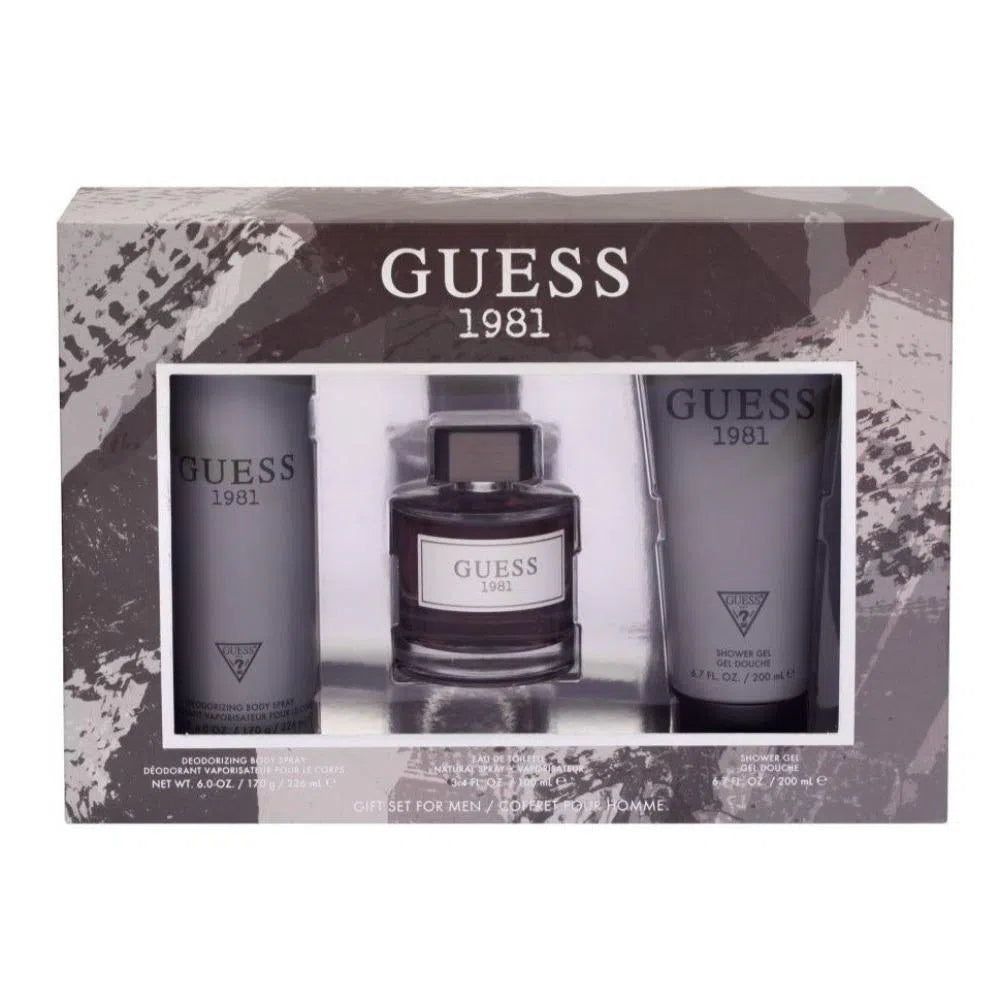 Estuche Guess 1981 EDT (M) / 3 Pc SP 100 ml; SG 200 ml; BS 180 ml - 085715329295- Prive Perfumes Honduras