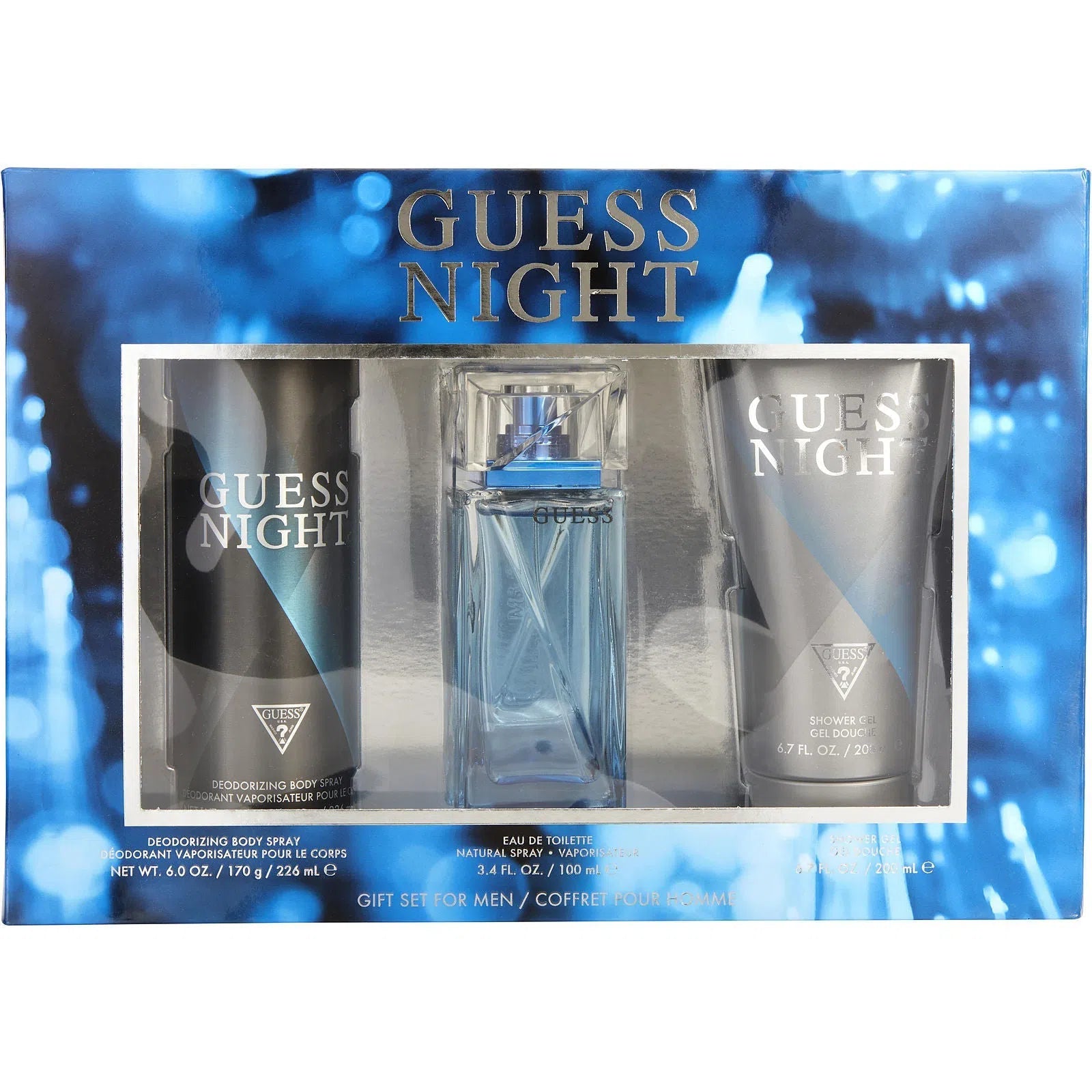 Estuche Guess Night EDT (M) / 3 Pc SP 100 ml; BS 226 ml; SG 200 ml - 085715326201- Prive Perfumes Honduras