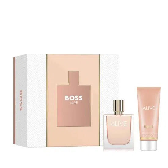 Estuche Hugo Boss Boss Alive EDP (W) / 2 Pc SP 50 ml; BL 75 ml - 3616304957703- Prive Perfumes Honduras