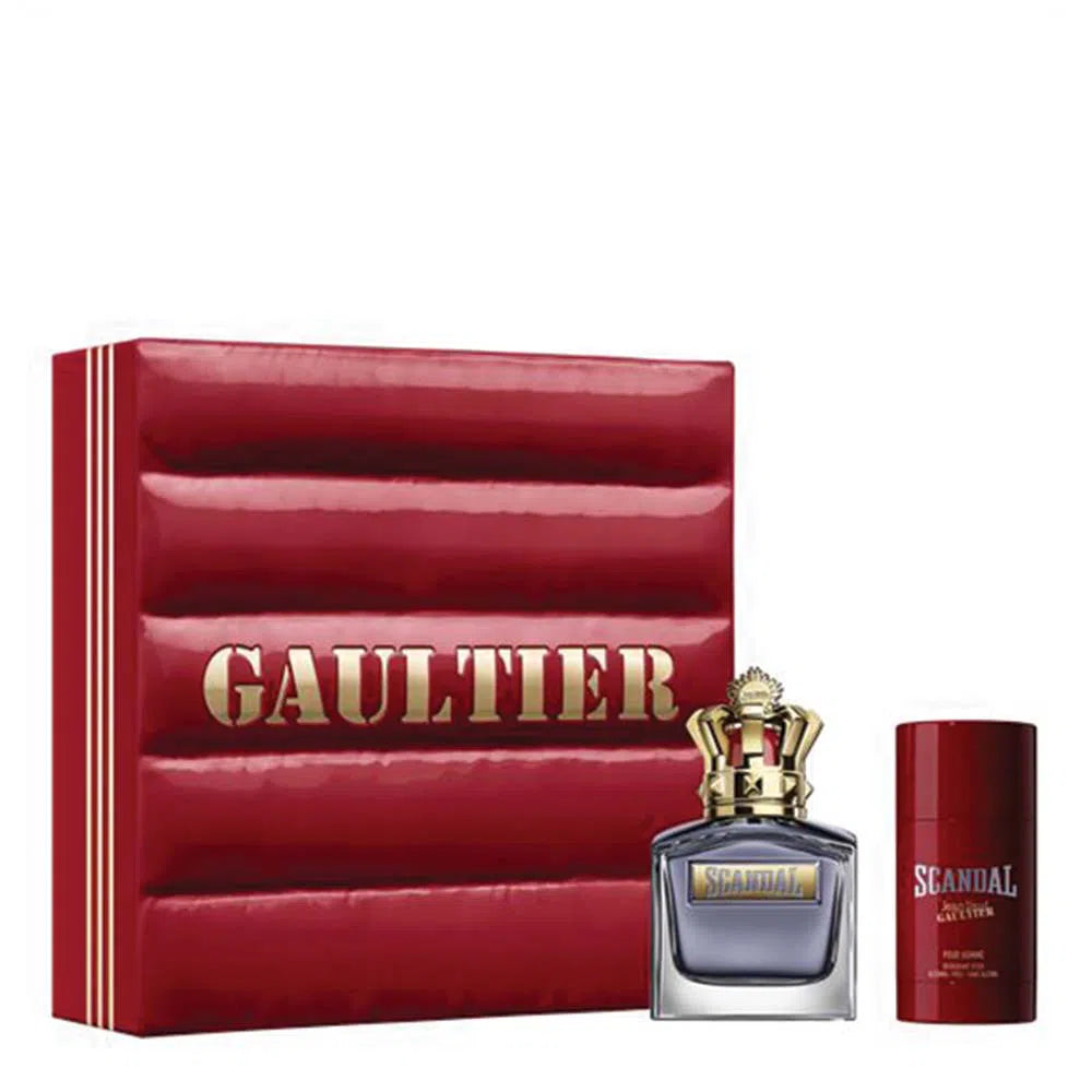 Estuche Jean Paul Gaultier Scandal Him EDT (M) / 2 Pc SP 100 ml; DEO - 8435415066037- Prive Perfumes Honduras
