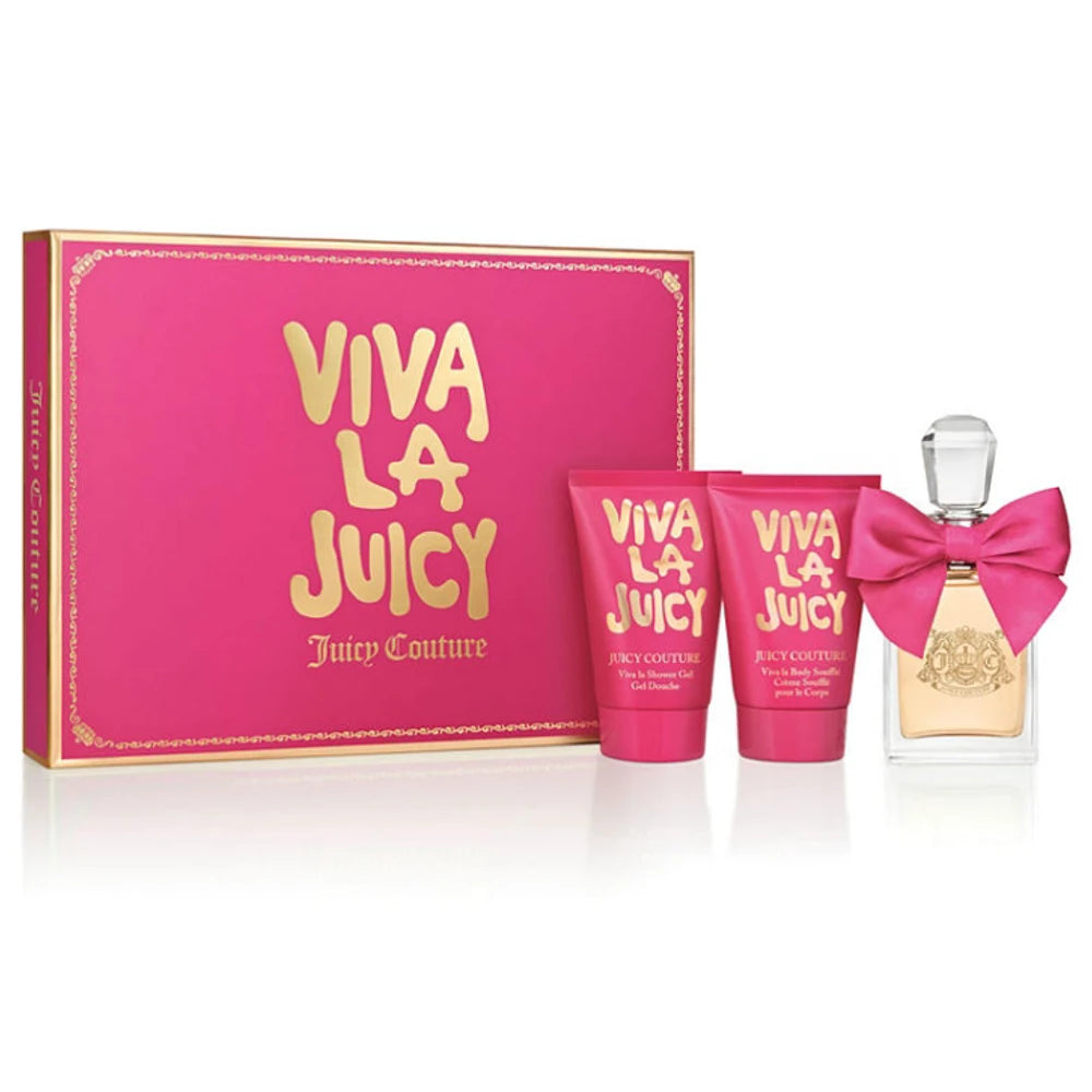 Estuche Juicy Couture Viva La Juicy EDT (W) / 3Pc SP 100 ml; SG 125 ml; BL 125 ml - 719346264396- Prive Perfumes Honduras