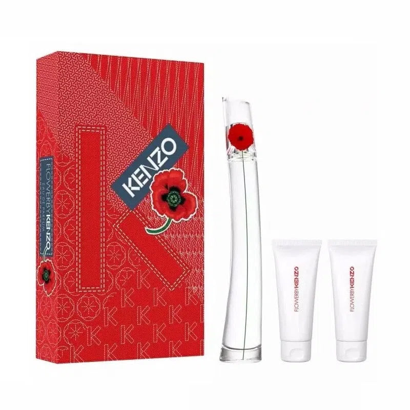 Estuche Kenzo Flower EDP (W) / 3 Pc SP 100 ml; BL 75 ml; SG 75 ml - 3274872454590- Prive Perfumes Honduras