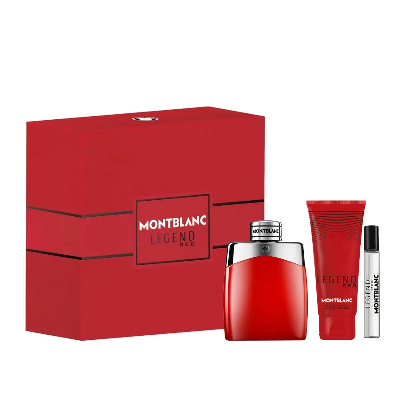 Estuche Mont Blanc Legend Red EDP (M) / 3Pc SP 100 ml; Mini SP 7.5 ml; SG 100 ml - 3386460139090- Prive Perfumes Honduras