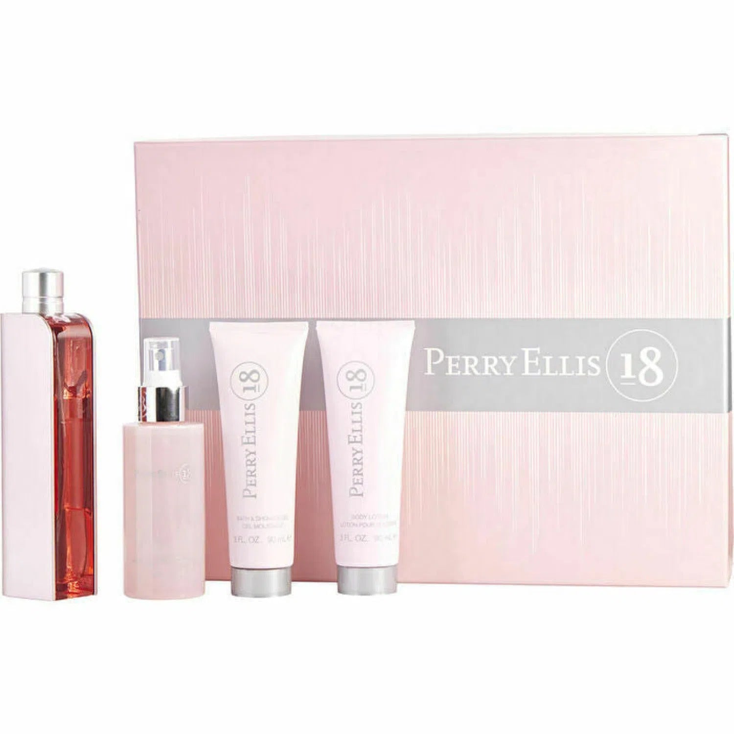 Estuche Perry Ellis 18 EDP (W) / 4 Pc SP 100 ml; BM 120 ml; BS 90 ml; BL 90 ml - 844061014428- Prive Perfumes Honduras