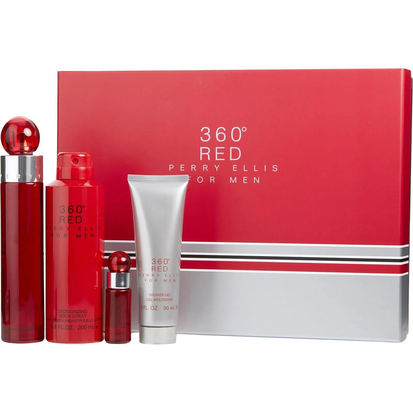 Estuche Perry Ellis 360 Red Men EDT (M) / 4 Pc SP 100 ml; BS 200 ml; SG 90 ml; SP 7.5 ml - 844061014664- Prive Perfumes Honduras