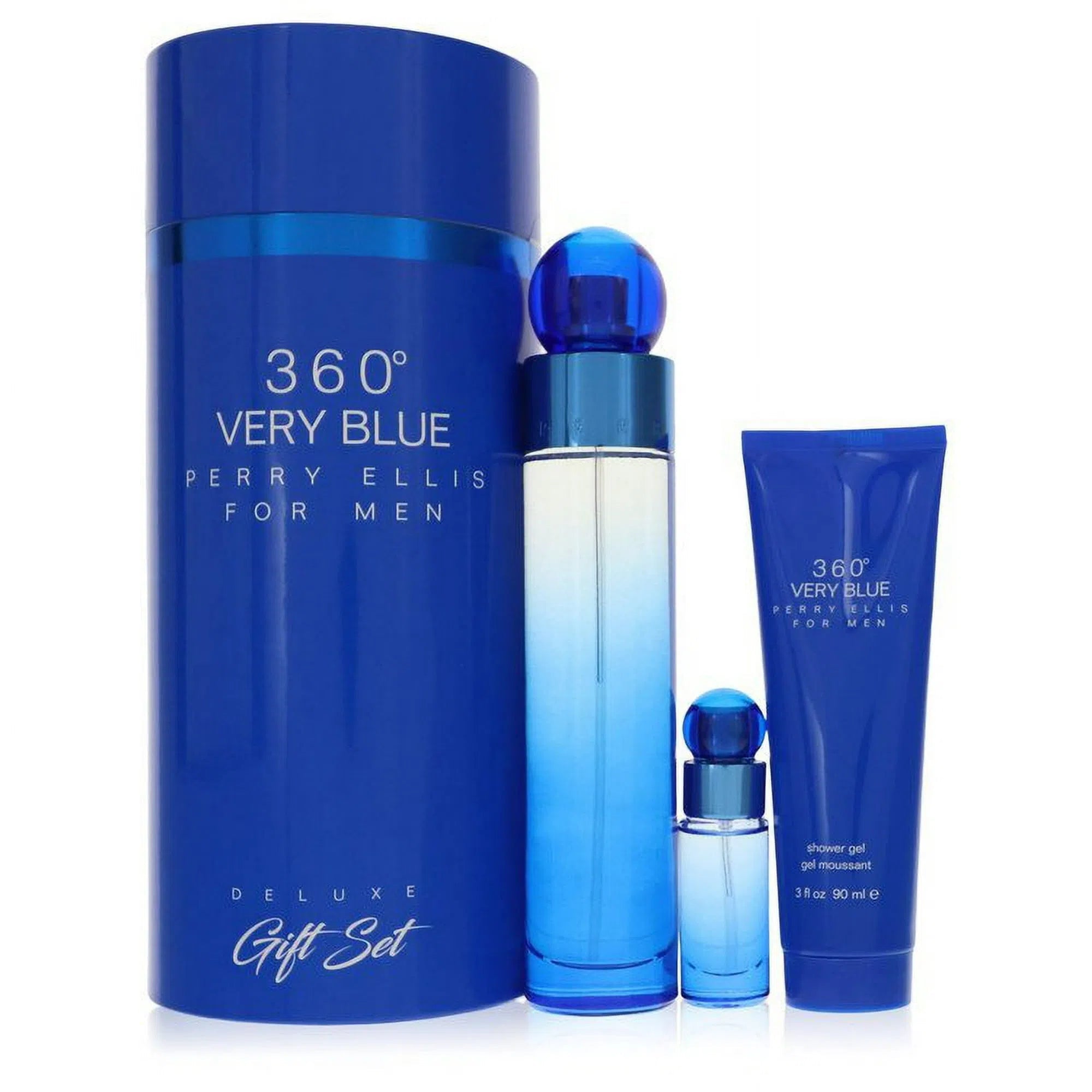Estuche Perry Ellis 360 Very Blue EDT (M) / 3 Pc SP 100 ml; SG 90 ml; Mini - 844061016330- Prive Perfumes Honduras