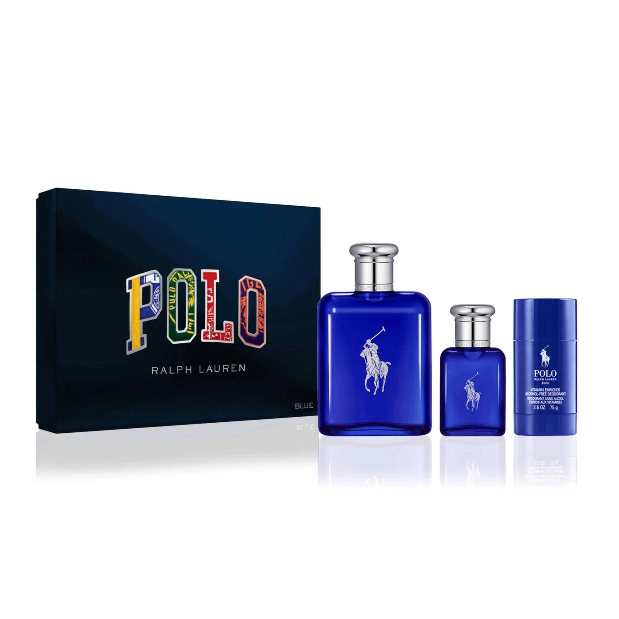Estuche Ralph Lauren Polo Blue EDT (M) / 3 Pc SP 125 ml; SP 40 ml; DEO Alcohol Free - 3605972903709- Prive Perfumes Honduras