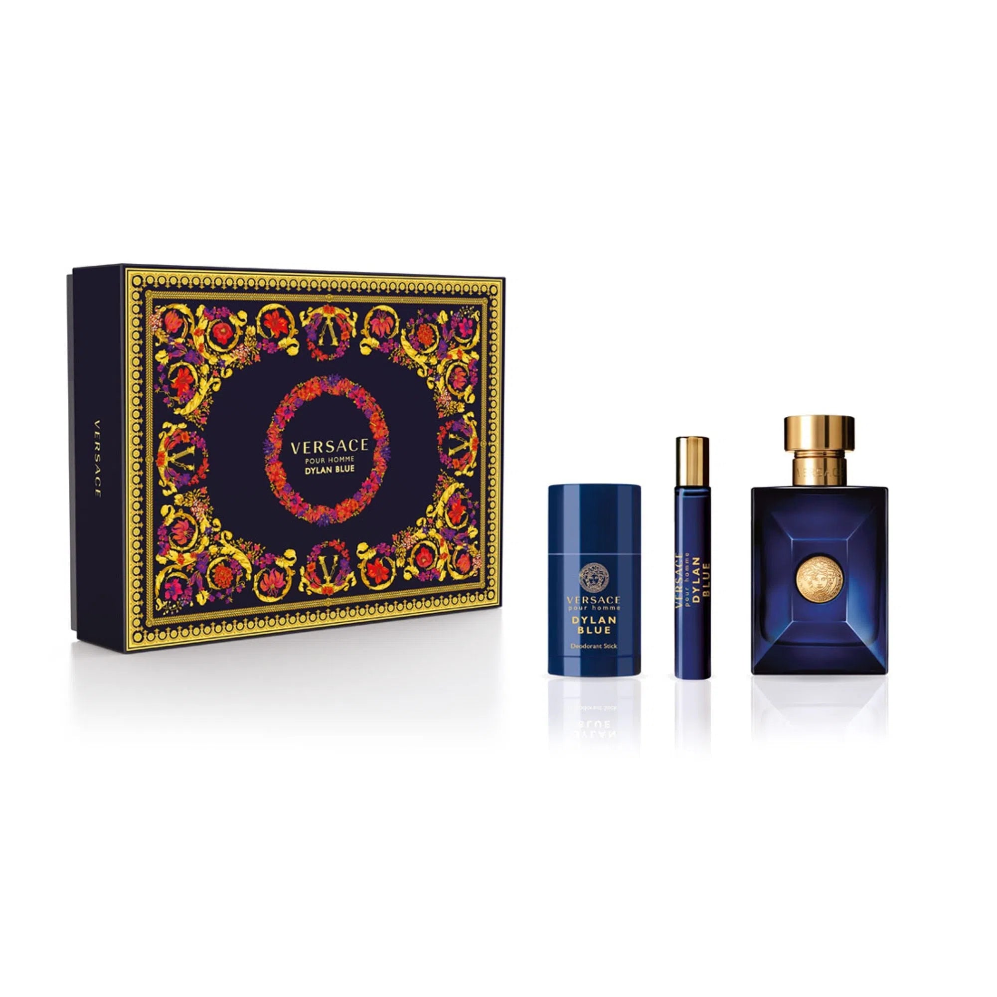 Estuche Versace Dylan Blue EDT (M) / 3 Pc SP 100 ml; DEO 75 ml; SP 10 ml - 8011003873593- Prive Perfumes Honduras