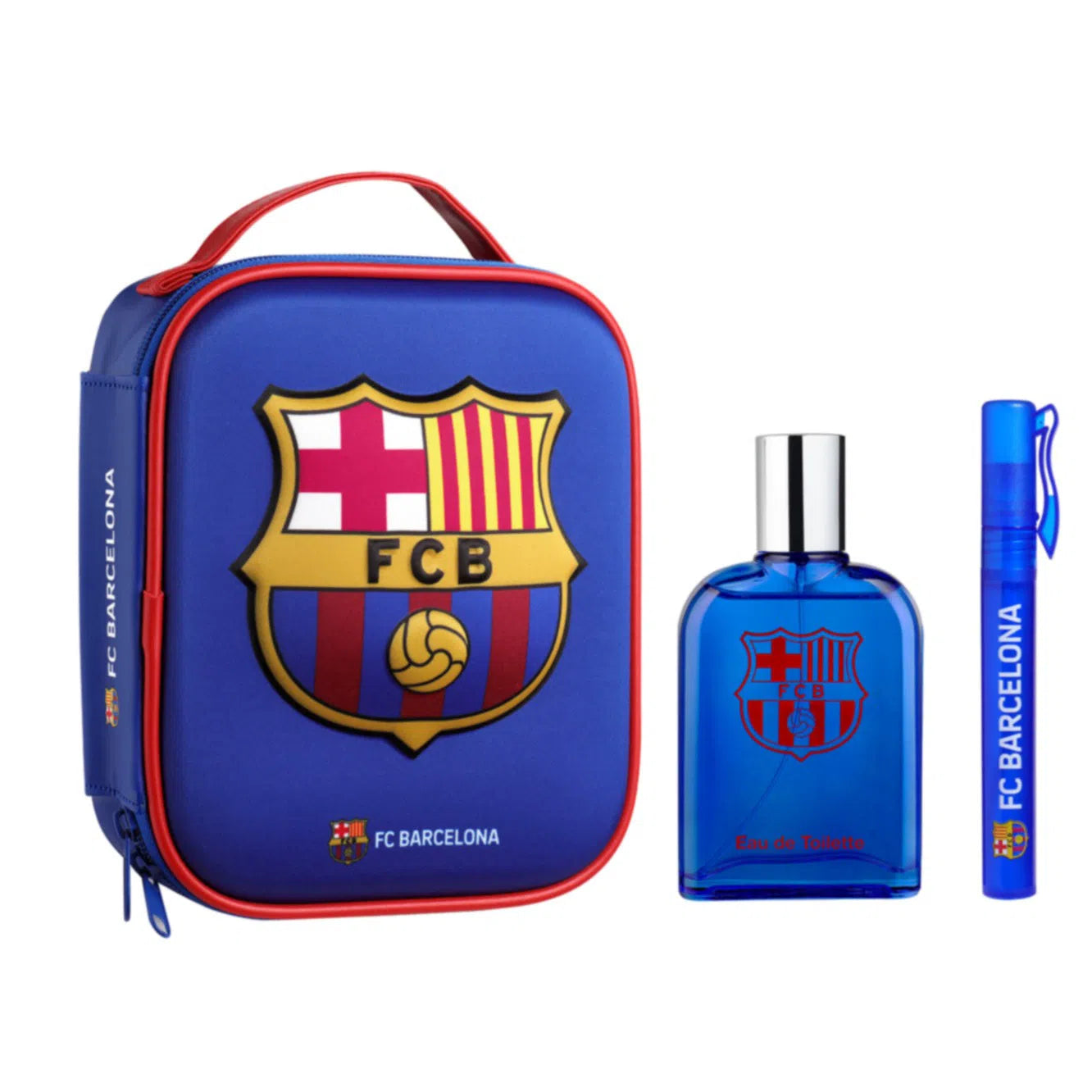  Football Club Barcelona EDT (M) / 3 Pc SP 100 ml; SP 10 ml; Zip Case - 8411114086163- Prive Perfumes Honduras