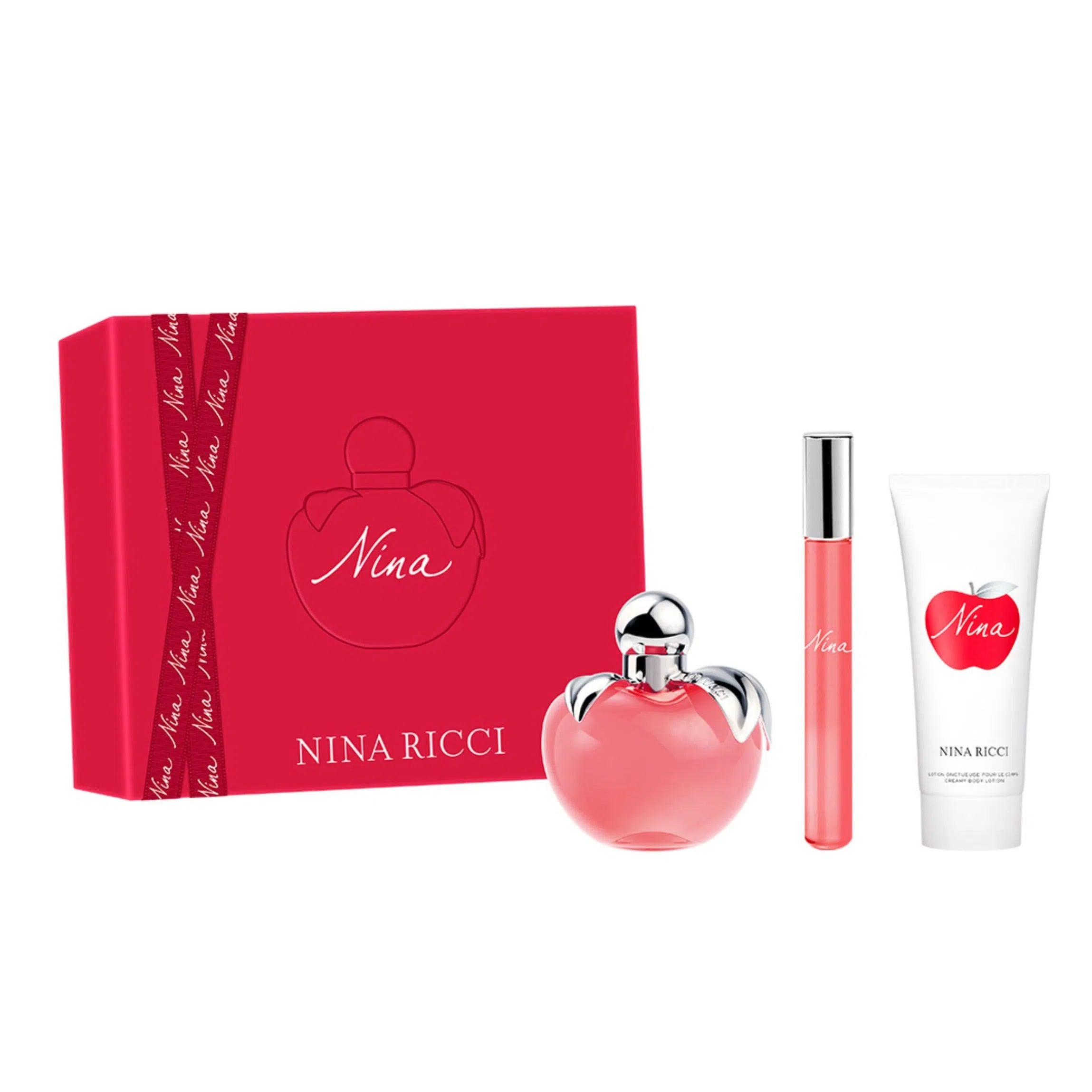  Nina Ricci Nina EDT (W) / 3 Pc SP 80 ml; BL 100 ml; Roller - 3137370361480- Prive Perfumes Honduras