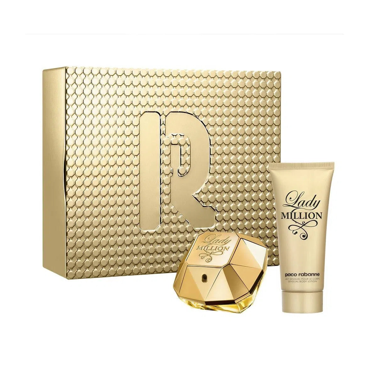  Paco Rabanne Lady Million EDT (W) / 2 Pc SP 80 ml; BL 100 ml - 3349668628322- Prive Perfumes Honduras