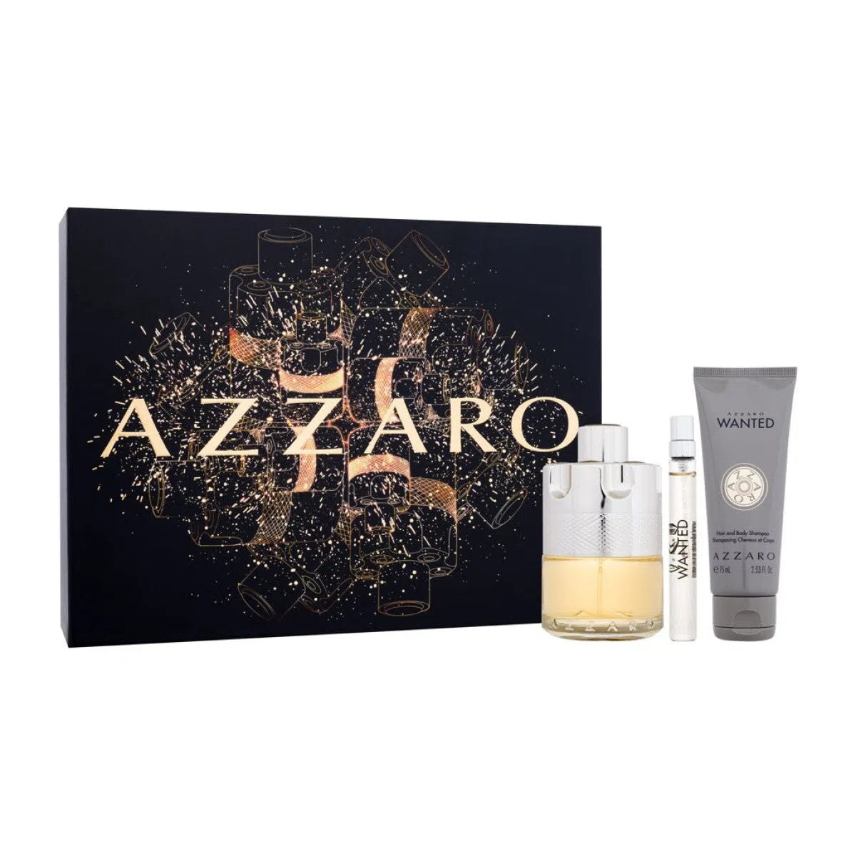 Perfume Azzaro Wanted EDT (M) / 3 PC SP 100 ml; SG 75 ml; SP 10 ml - 3614274101454- Prive Perfumes Honduras