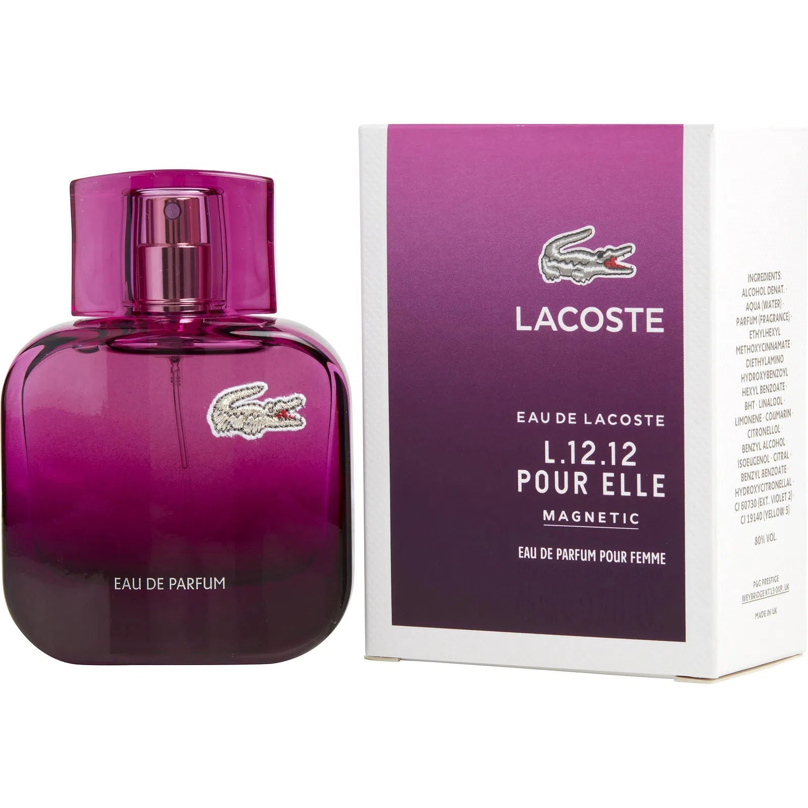 Perfume Lacoste L.12.12 Magnetic Pour Elle EDP (W) / 80 ml - 8005610266473- Prive Perfumes Honduras