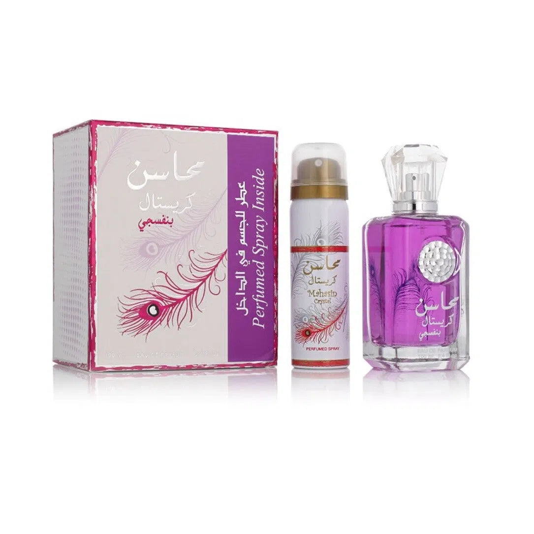 Perfume Lattafa Mahasin Crystal Banafsaj EDP (U) / 100 ml - 6291106063691- Prive Perfumes Honduras