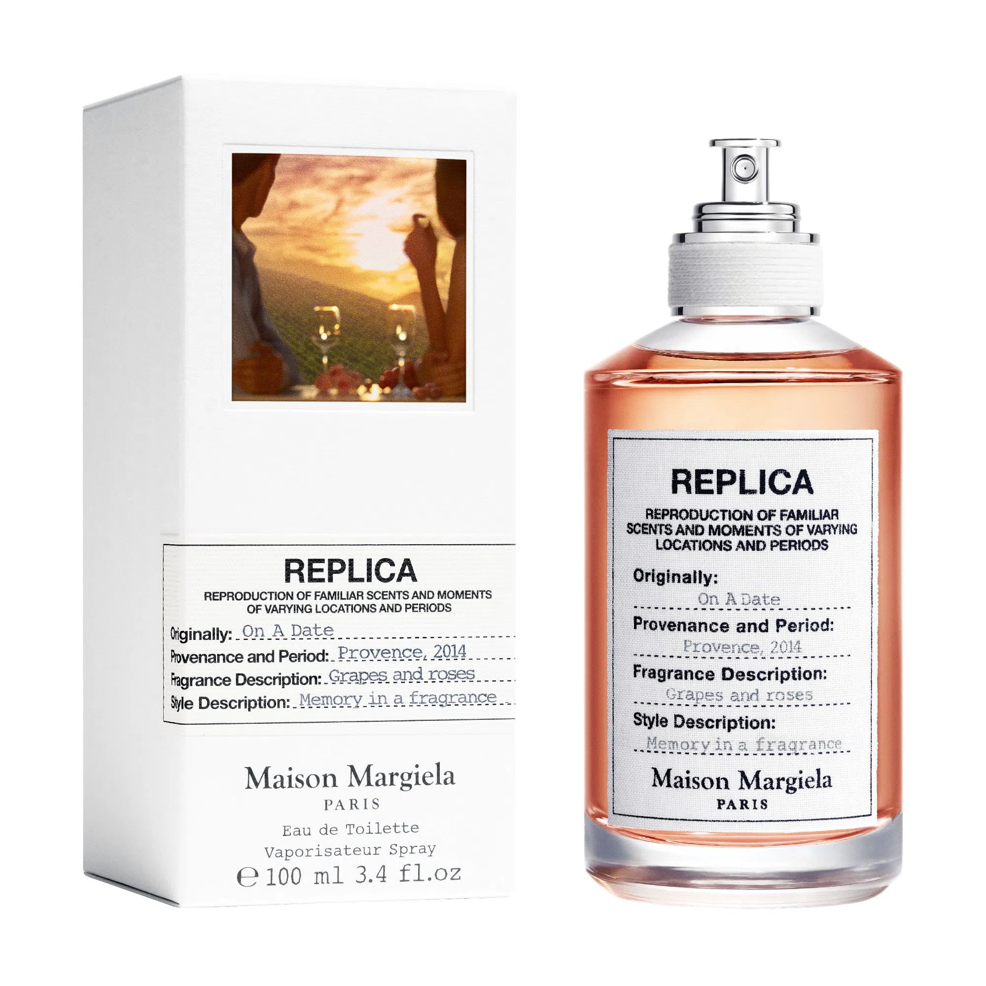 Perfume Maison Margiela Replica On a Date EDT (U) / 100 ml - 3614273711784- Prive Perfumes Honduras
